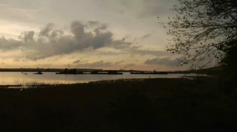 Shipwrecks and sunset Stock Footage 180861
