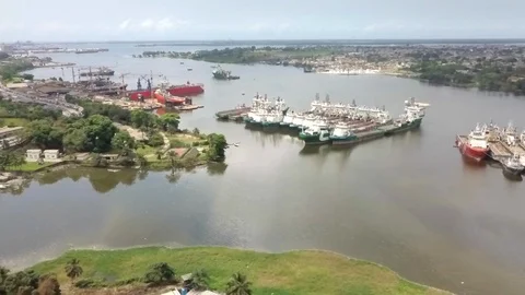 Shipyard in Abidjan Stock Footage 97985679