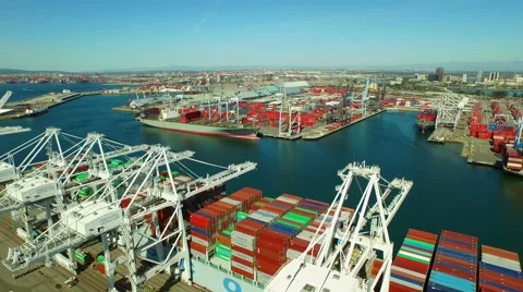 Shipyard Aerial Stock Footage 49744788