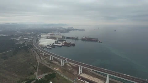 Shipyard and highway Stock Footage 230426665