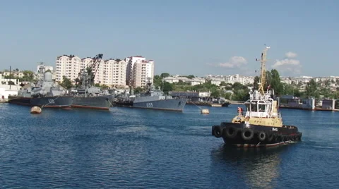 Shipyard Fleet warships Stock Footage 52443880
