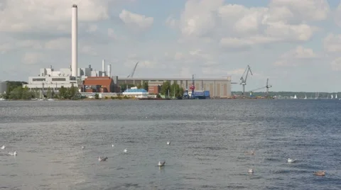 Shipyard in Flensburg, Germany Stock-Footage 54114380