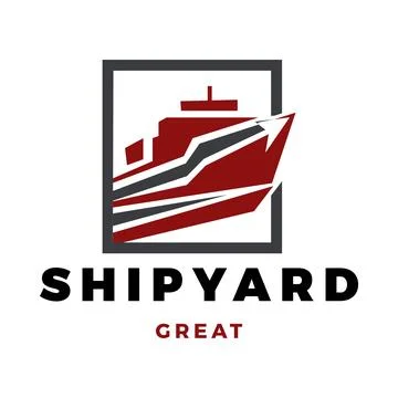 Shipyard Icon Logo Design Template Stock Illustration