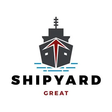 Shipyard Icon Logo Design Template Stock Illustration