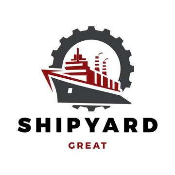 Shipyard Icon Logo Design Template Stock Illustration