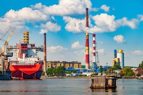 Shipyard industry scenery Stock Photos