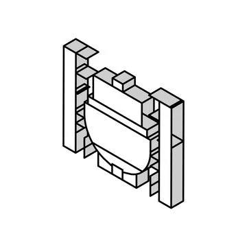Shipyard manufacturing process isometric icon vector illustration Stock Illustration