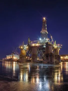 Shipyard at night Foto stock