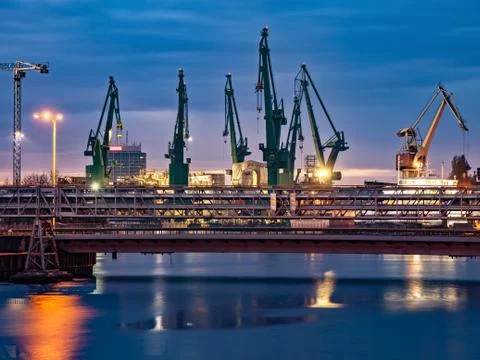 Shipyard at night Foto stock