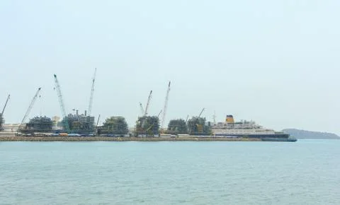 Shipyard by the sea Stock Photos