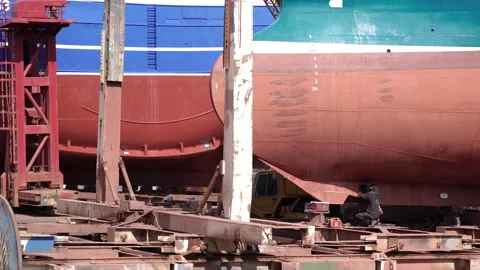 Shipyard. Ship repair. Close-up. Stock Footage 249269854
