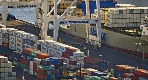 Shipyard truck load Stock-Footage 90371400