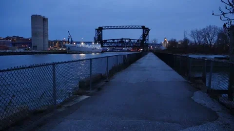 Shipyard at Twilight Stock Footage 57671147