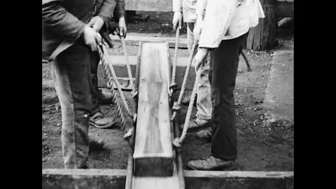 Shipyard Working Activities With Sliding Hammer Stock Footage 91458984