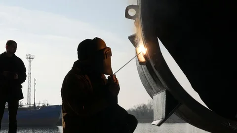 Shipyard,factory,exclusive,vessel reconstruction Video stock 87085328