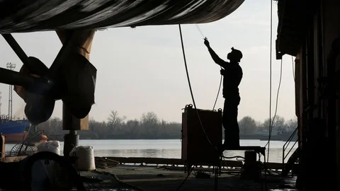 Shipyard,factory,exclusive,vessel reconstruction Video stock 87086568