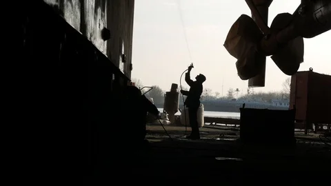 Shipyard,factory,exclusive,vessel reconstruction Stock Footage 87086588