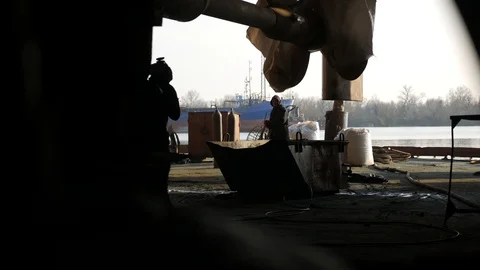 Shipyard,factory,exclusive,vessel reconstruction Video stock 87086735