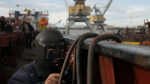 Shipyard,factory,exclusive,vessel reconstruction Video stock 87392568