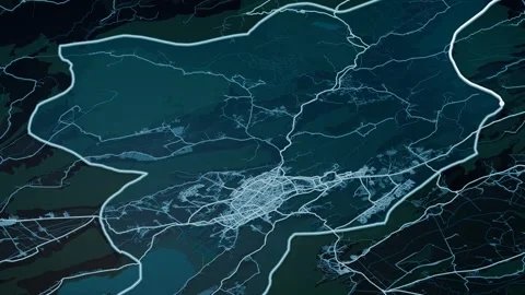 Shiraz County Iran Digital Map Highlight 4K Stock Footage 339641612