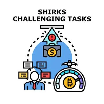 Shirk challenging tasks avoiding business responsibility concept Stock Illustration