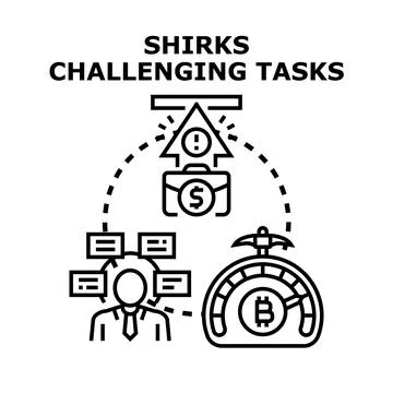 Shirk challenging tasks avoiding business responsibility concept Stock Illustration