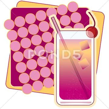 Shirley Temple Drink Stock Illustration