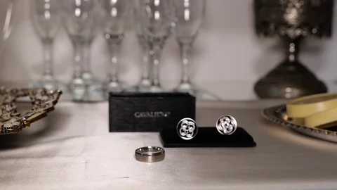 Shirt buttons with the wedding ring Stock Footage 129705477