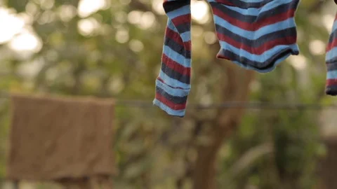 Shirt on a clothesline Stock Footage 129432093