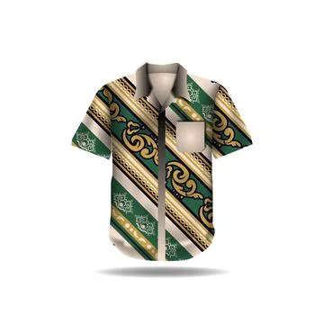 Shirt design with pattern batik indonesia ethnic Stock Illustration