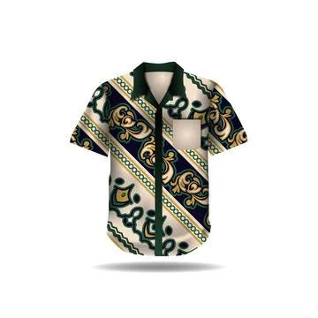 Shirt design with pattern batik indonesia art Stock Illustration