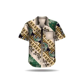 Shirt design with pattern batik indonesia illustration Stock Illustration