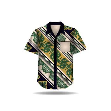 Shirt design with pattern batik indonesia graphic Stock Illustration