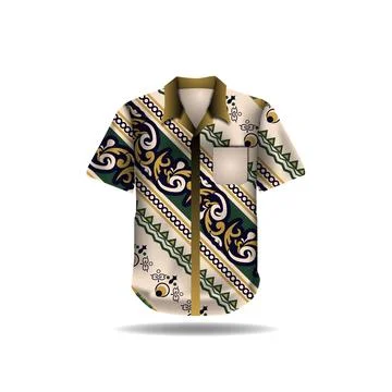 Shirt design with pattern batik indonesia design Stock Illustration