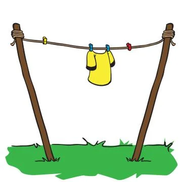 Shirt drying on a string Stock Illustration