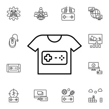 Shirt, game flat vector icon in esport pack Stock Illustration