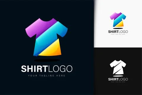 Shirt logo design with gradient Stock Illustration