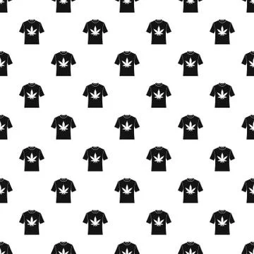 Shirt with marijuana leaf pattern, simple style Illustrazione stock
