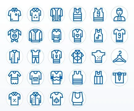 Shirt Modern Vector Collection with 28 Bold Line 256x256 Detail Enhanced Icon Stockillustratie