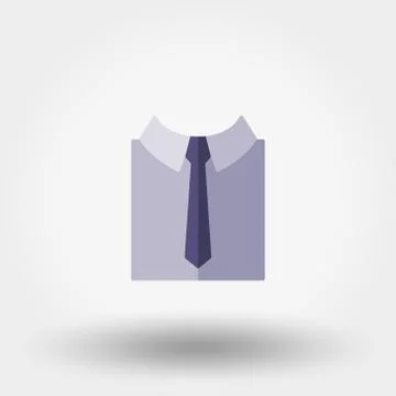 Shirt with nectie. Flat icon Stock Illustration