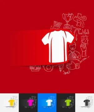 Shirt paper sticker with hand drawn elements Illustrazione stock