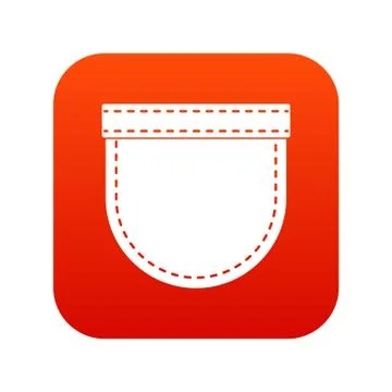 Shirt pocket icon digital red Illustrazione stock