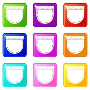 Shirt pocket set 9 Illustrazione stock