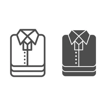 Shirt stack line and solid icon, shopping concept, stacked folded clothes sign Stockillustratie