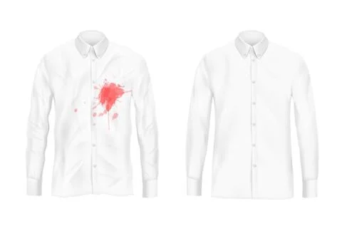Shirt stain remover experiment vector concept Stock Illustration