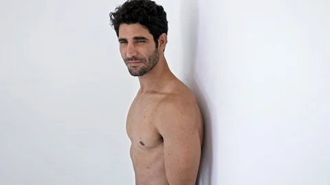 Shirtless guy posing Video stock 89476864