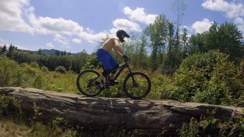 Shirtless Man Riding Mountain Bike Stock Video Pond5