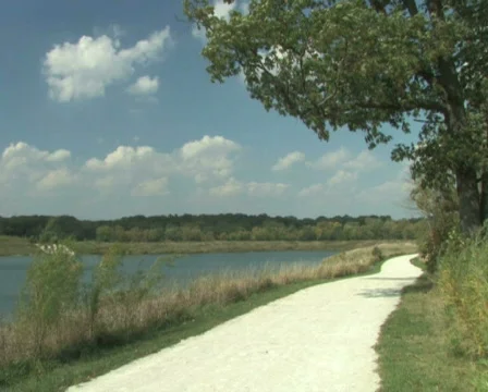 Shirtless Man Walking on Trail Stock Footage 284823