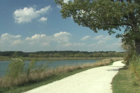 Shirtless Man Walking on Trail Stock Footage 285200