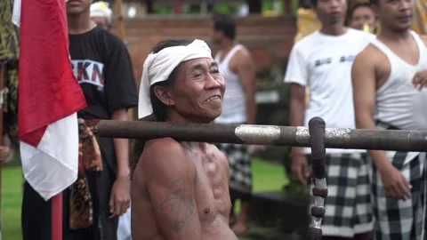 Shirtless Native man from Bali dancing w... | Stock Video | Pond5
